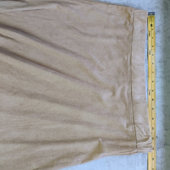 Tantrums Midi Skirt Womens XL Tan Faux Suede Western Cowgirl Festival Fall Boho - Picture 9 of 10